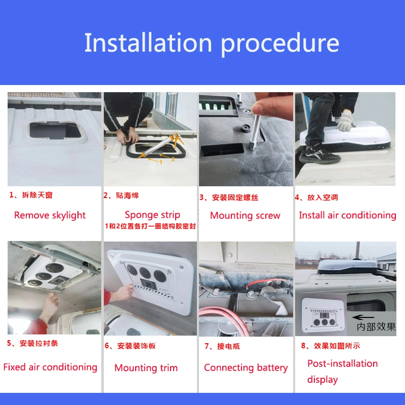 DC48V-96V Air Cooler and Integrated Heating and Cooling Air Conditioning for RV, Tour Car, Golf Course Car Used Electric Scroll Compressor